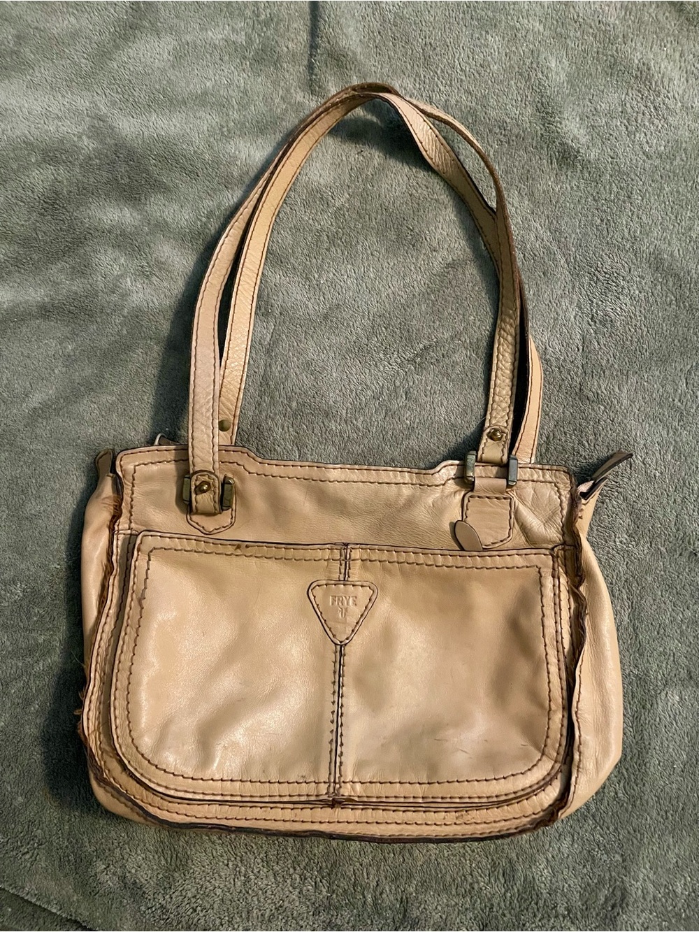Vintage US-Made 80s Frye Tan Leather Shoulder Bag